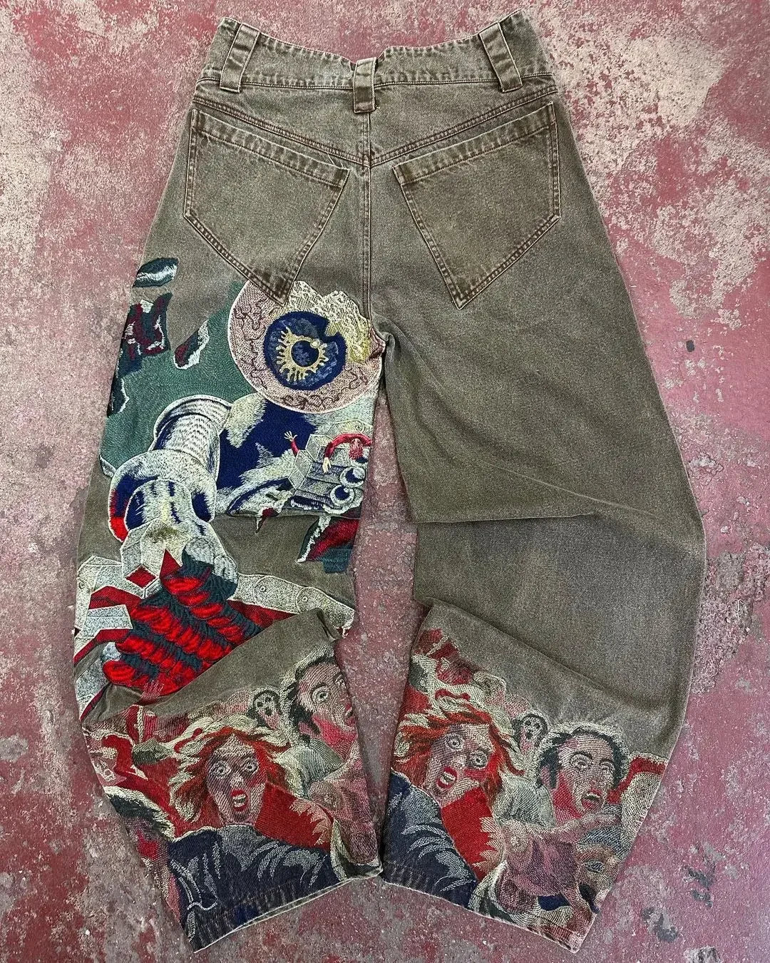 Japanese Embroidered Y2K Jeans