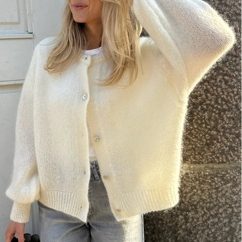Preppy Y2K Womens Button Cardigan