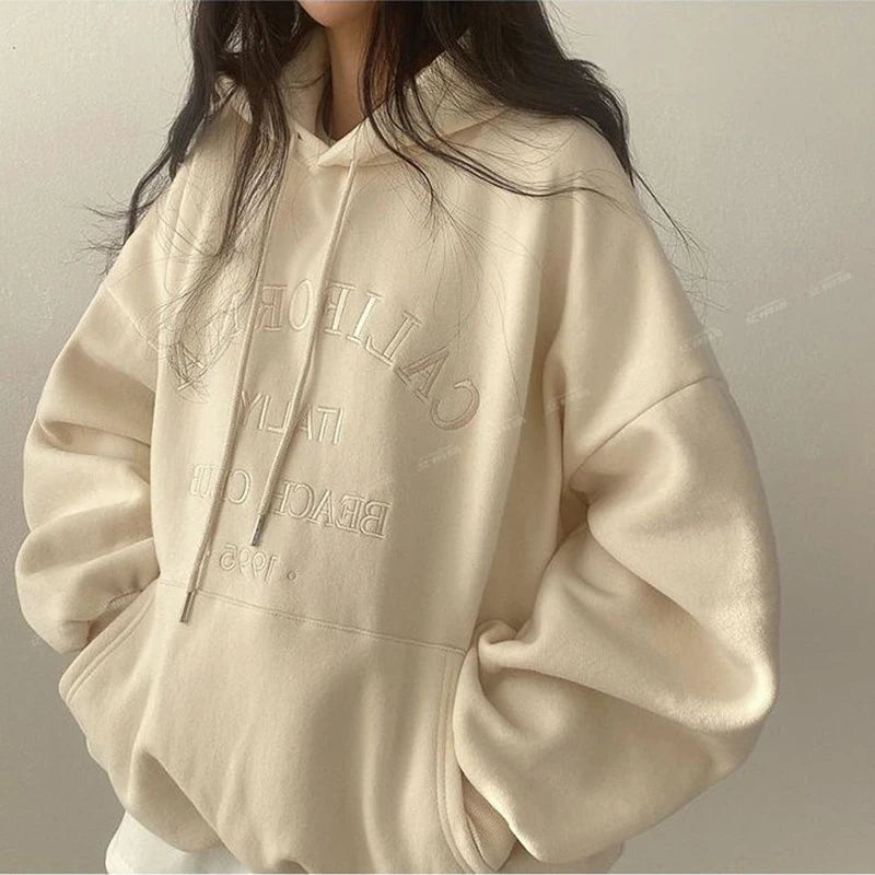 Y2K Baggy Cali Club Womens Hooded Jumper