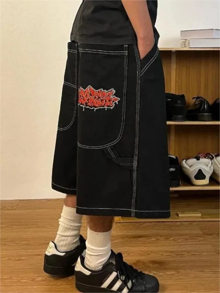 Y2K Baggy Graffiti Jean Shorts Jorts