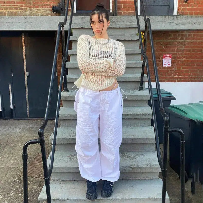 Y2K Baggy Parachute Cargo Pants