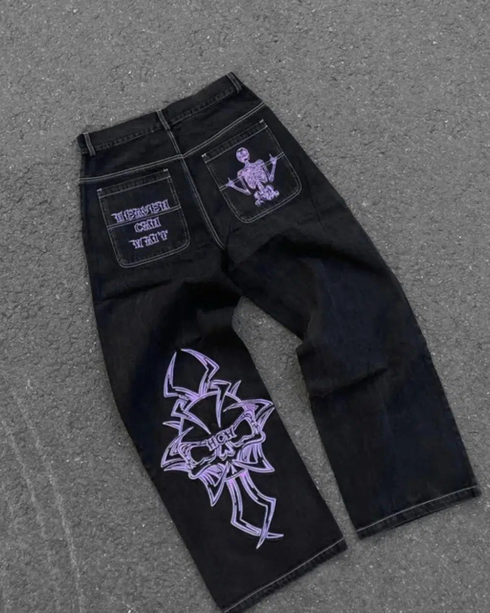 Y2K Embroidered Baggy Jeans