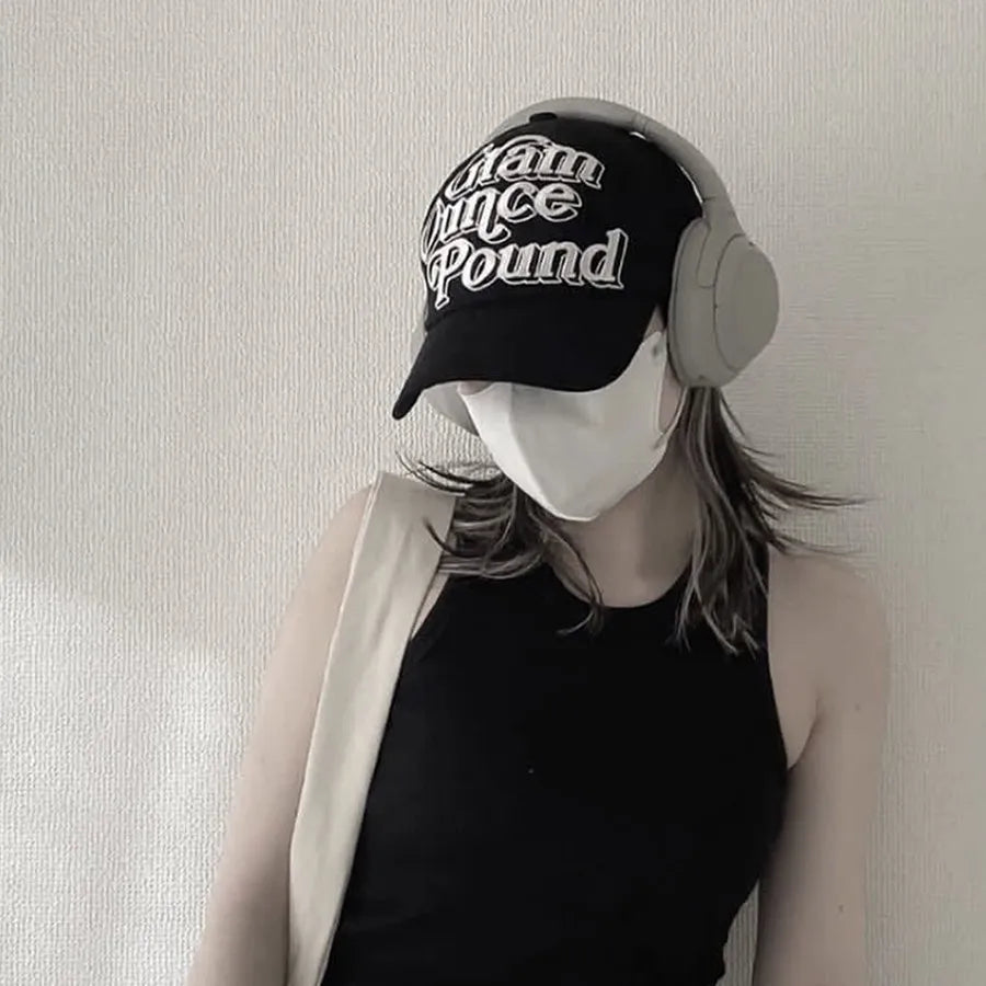 Y2K Embroidered Measurements Baseball Cap