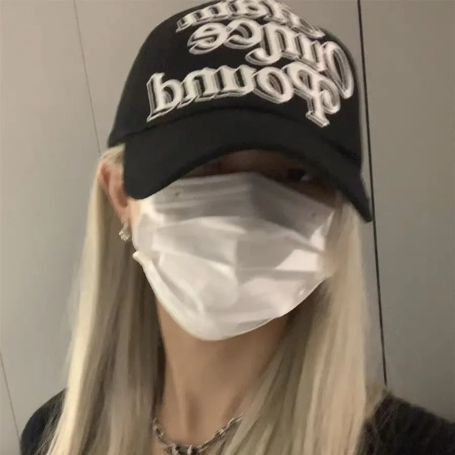 Y2K Embroidered Measurements Baseball Cap