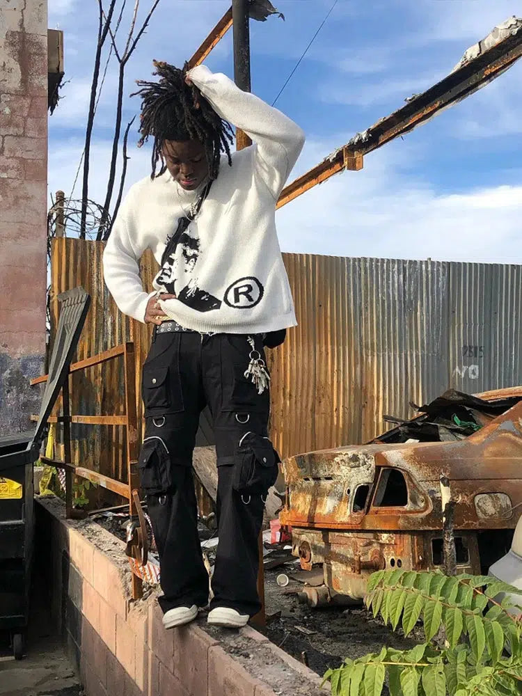 Y2K Knitted Graphic Jumper