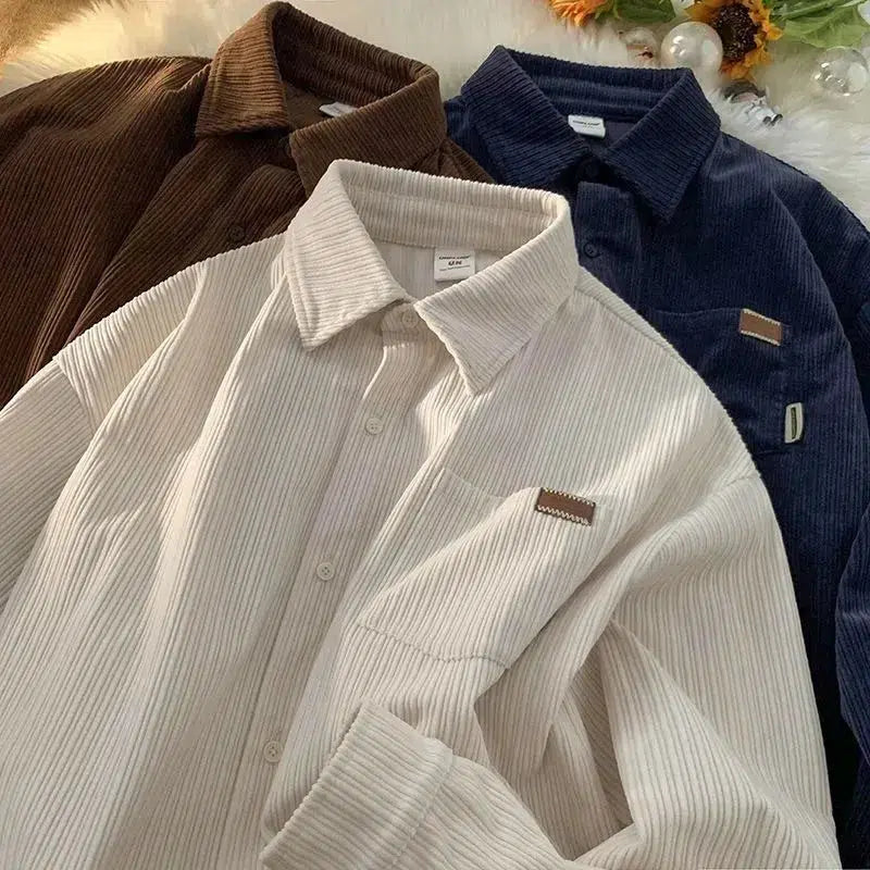 Y2K Long Sleeve Corduroy Shirt