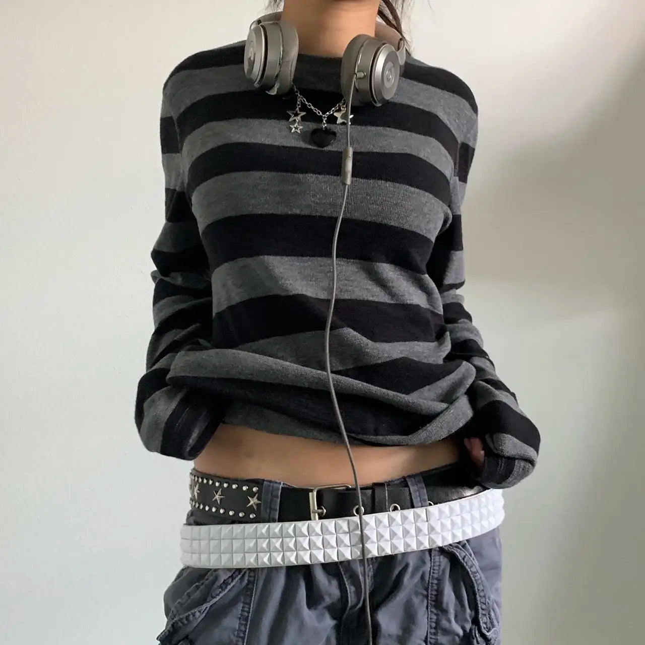 Y2K Long Sleeve Striped T Shirt