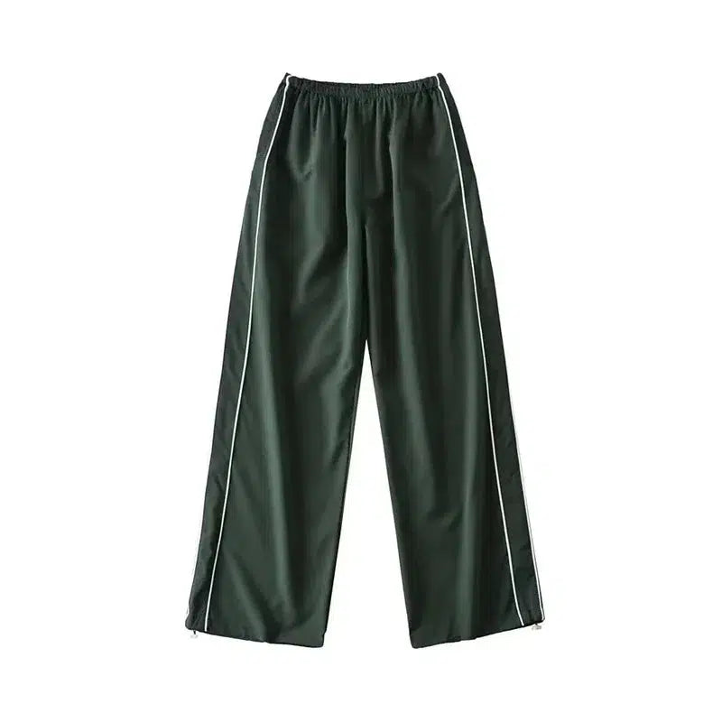 Y2K Parachute Joggers Army Green