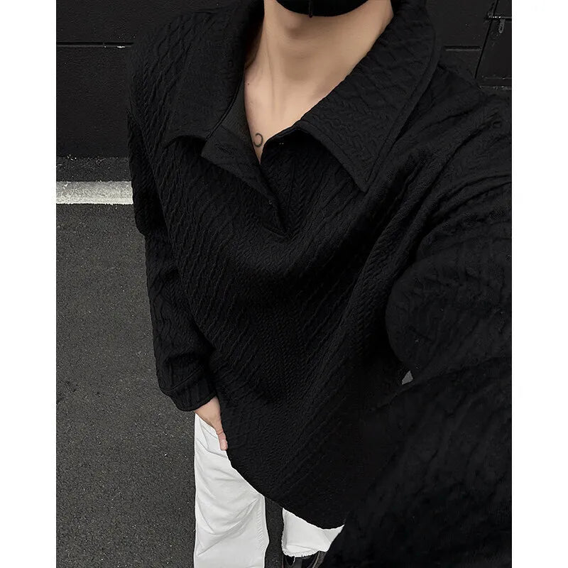 Y2K Spring Lapel Kitted Jumper Sweater