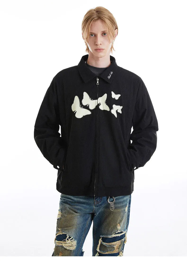 Y2K Vintage Corduroy Butterfly Lapel Jacket