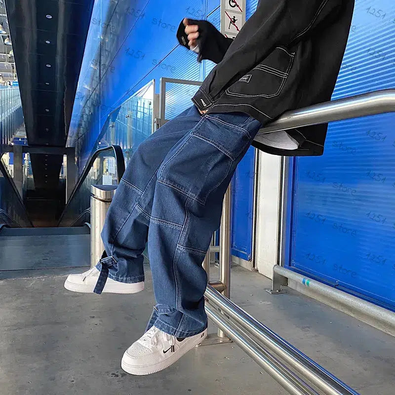 Y2K Wide Leg Baggy Cargo Jeans