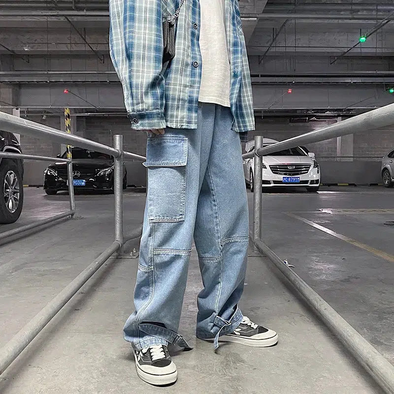 Y2K Wide Leg Baggy Cargo Jeans
