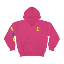 Peace Sign and Smiley Face Hoodie