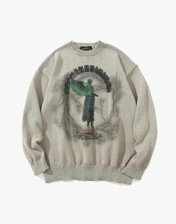 Y2K kakhi ANGEL RAIN SWEATER